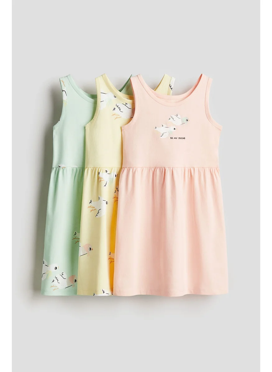 H&M 3-Pack Printed Cotton Dresses