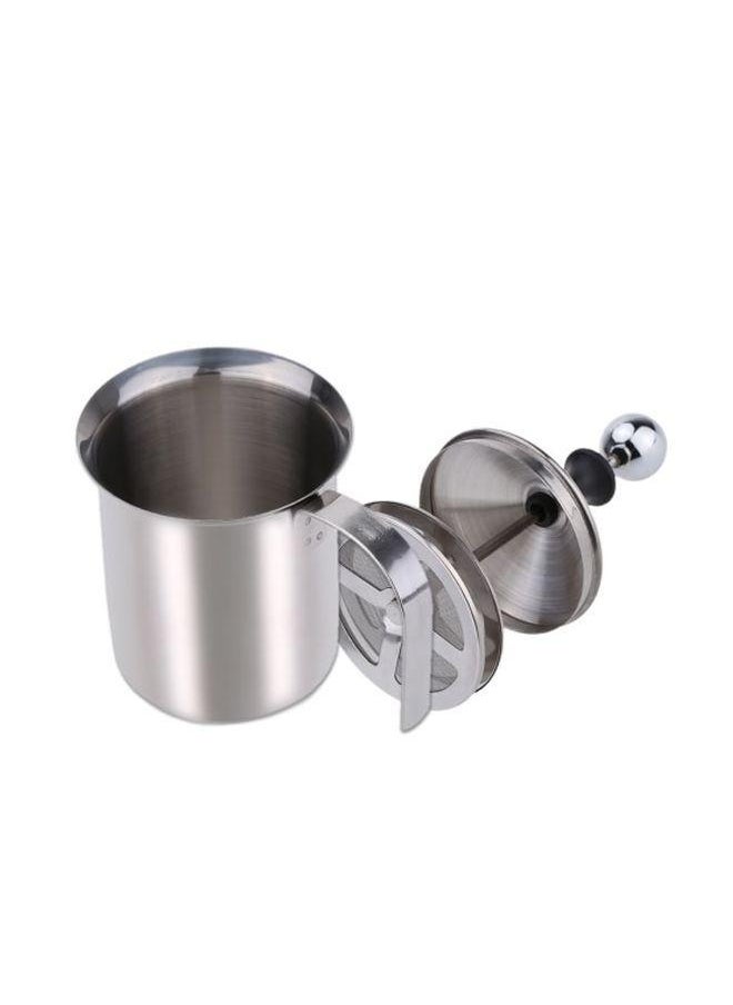 Generic Double Mesh Milk Frothier 400ml Silver/Black  - Image 5