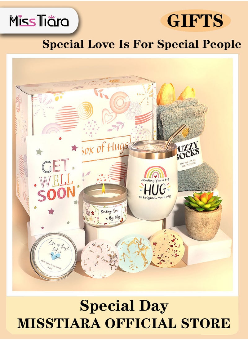 MissTiara Gift Basket for Women - Birthday Gift Box, Get Well Soon Gift Set Contains 10 Inspirational Gifts, Relaxing Spa Treatment Package for Women, Bestie Friendship, Female Friend Gift  - Image 1