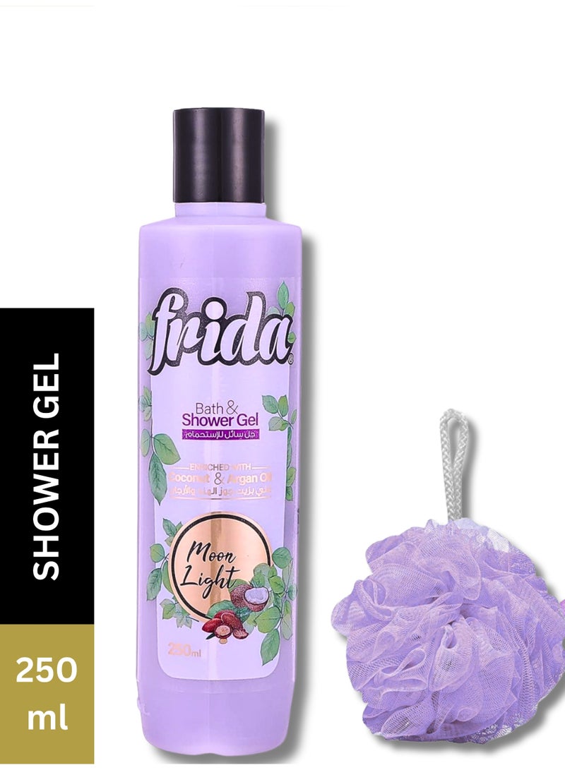 Frida Bath & Shower Gel - Moon Light, 250ml + Lofa Multi Color - Image 1