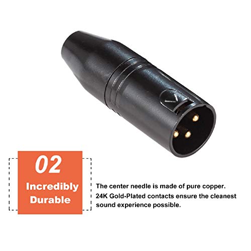 Ancable 3.5mm to XLR, Ancable 2-Pack 3.5mm Stereo TRS Mini-Jack Female to 3-Pin XLR Male Microphone Adapter, Audio Converter for Camcorders, Recorders, Mixers - Image 4