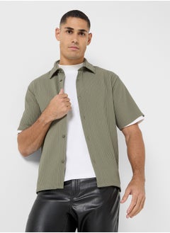 TOPMAN Button Through Plisse Shirt  - Image 1