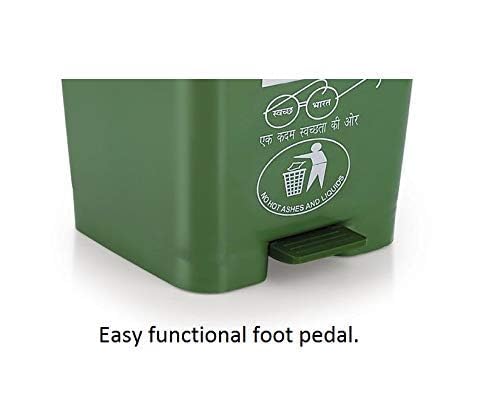 Aristo Aristo Plastic Pedal Garbage Waste Dustbin 70 LTR GREEN/YELLOW - Image 4