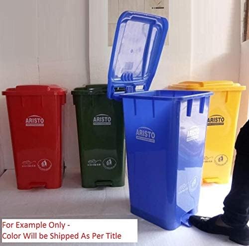 Aristo Aristo Plastic Pedal Garbage Waste Dustbin 70 LTR GREEN/YELLOW - Image 5