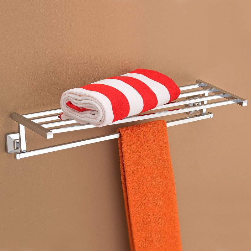 plantex Plantex Stainless Steel 304 Grade Towel Rack with Stainless Steel 304 Grade Squaro Bathroom Accessories Set 5pcs (Towel Rod/Napkin Ring/Tumbler Holder/Soap Dish/Robe Hook)  - Image 3