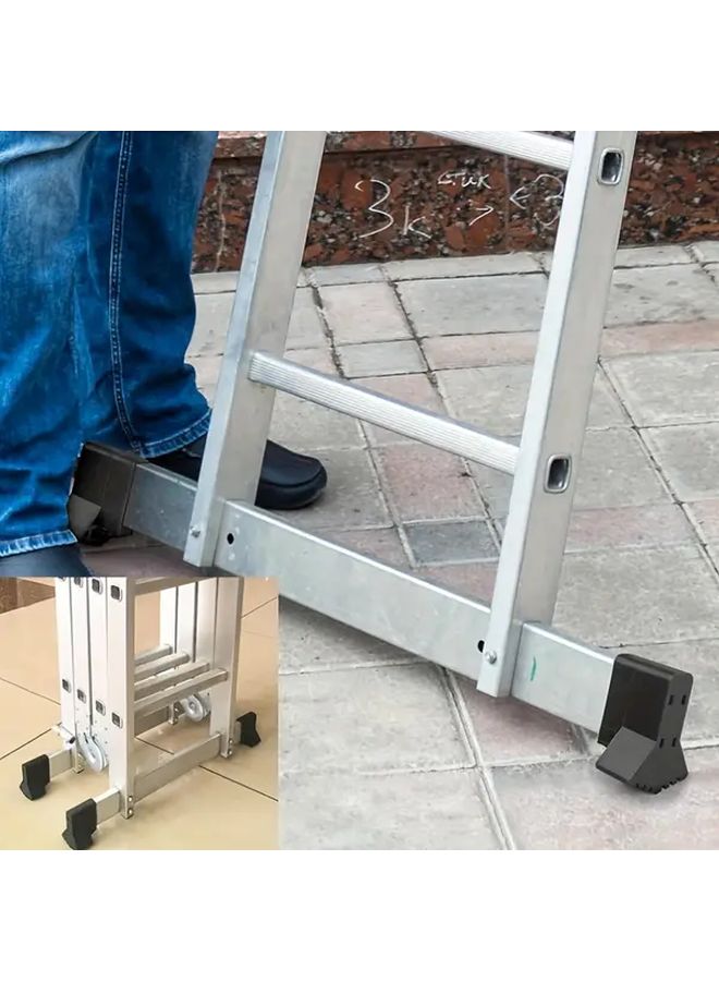 4 قطع أغطية سلم سوداء مضادة للانزلاق، وسادات مطاطية بديلة، قبضة ذات ملمس مضلع - Image 2