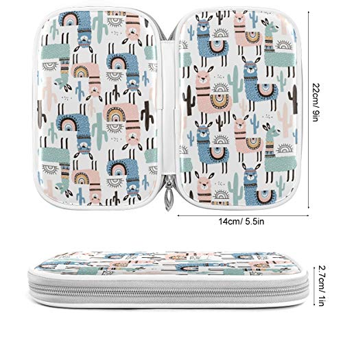 ZZKKO Animal Llama Pencil Bag Case Zipper Pencil Holder Organizer Stationary Pen Bag Cosmetic Makeup Bag Pouch Purse for School Office Supplies - Image 2