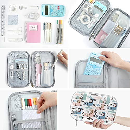 ZZKKO Animal Llama Pencil Bag Case Zipper Pencil Holder Organizer Stationary Pen Bag Cosmetic Makeup Bag Pouch Purse for School Office Supplies - Image 3