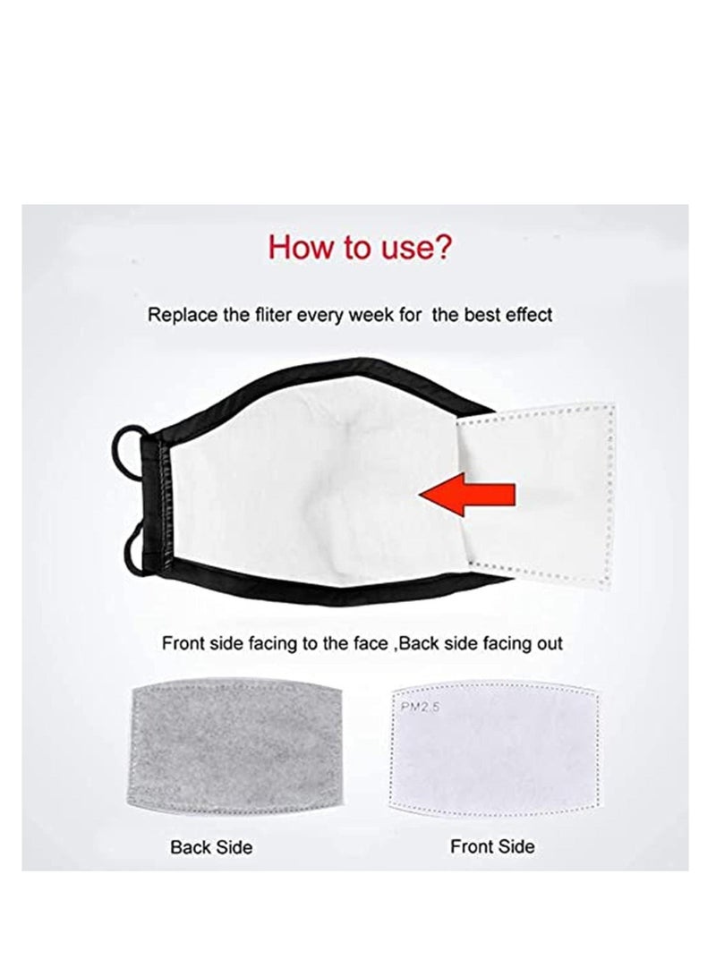 Adult PM2.5 Activated Carbon Filter PM2.5 Mask Filters for Face Mask 5 Layers Replaceable Anti Haze Dust Fog Proof Filters for Cotton Mouth Face Cover Outdoors 50 Pcs - Image 5