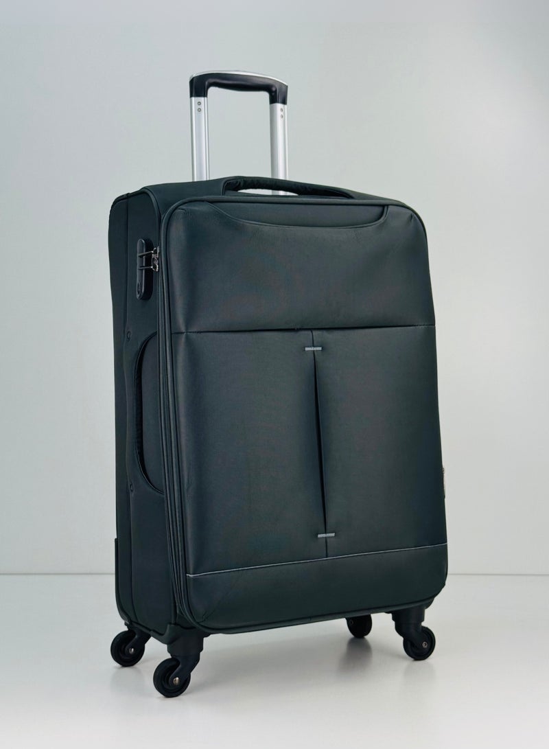 SAW & SEE 3-Piece Softside Expandable Luggage Set – Lightweight Nylon-Cotton Travel Suitcase with Combination Lock, 360° Rotating Spinner Wheels, Durable Water proof Fabric, Adjustable Telescopic Handle, Large, Medium & Carry-On Trolley Suitcase Bags (20''/24''/28'') – DARK GREY - Image 3