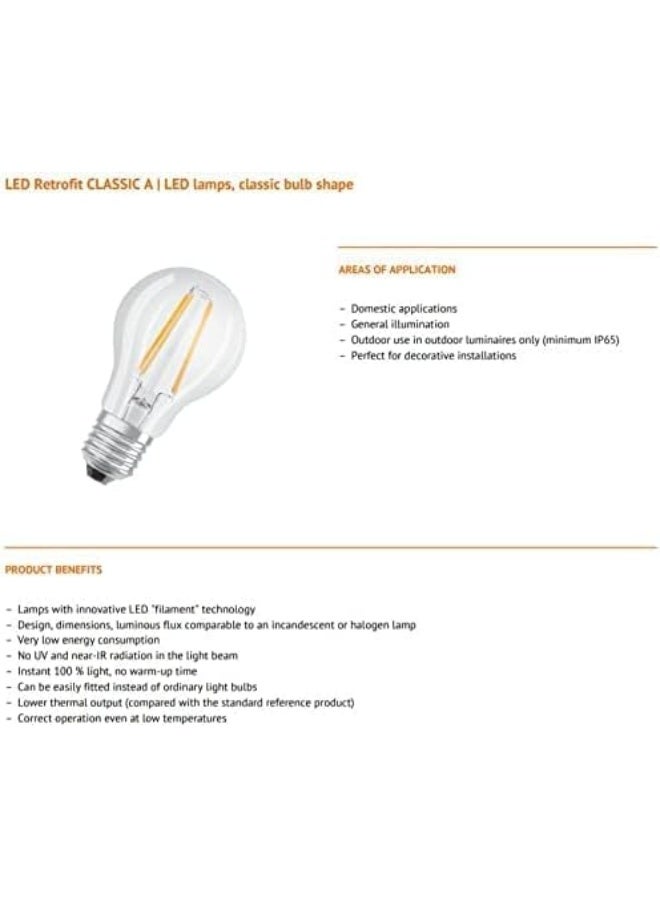 OSRAM Led Lamp Classic A 60 7W/E27 Warm White Clear - Image 5