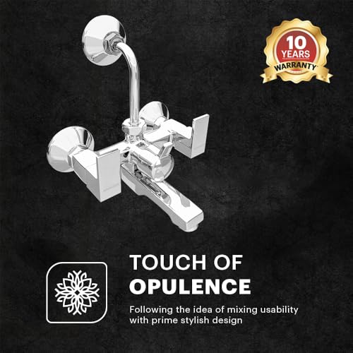 Johnson Bathrooms Johnson Nova Wall Mixer 2 in 1 with Bend Pipe | Space Saving | Provision for Hot & Cold Water| Versatile Faucet for Kitchens and Bathrooms| 10 Years Warranty - Image 2