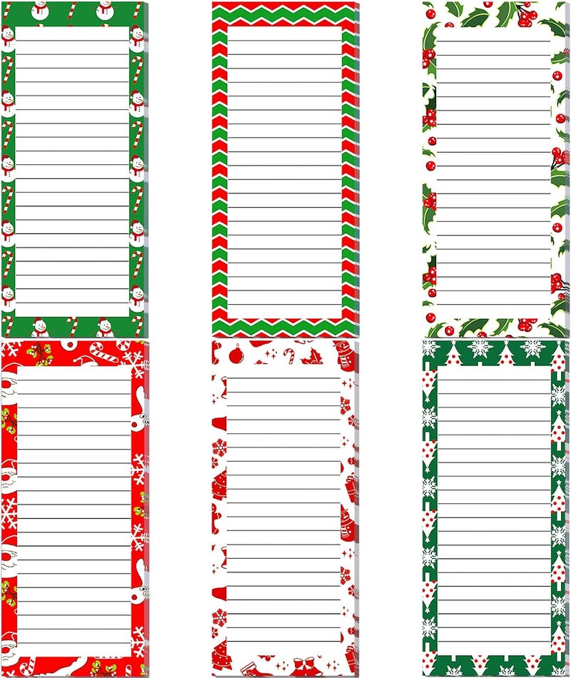 كلاراكو دفاتر ملاحظات مغناطيسية لقائمة المهام لعيد الميلاد مكونة من 6 قطع، ودفتر ملاحظات لعيد الميلاد، ولوحة ورقية مغناطيسية، ولوحة قائمة التسوق للبقالة، ولوحة تذكير بالثلاجة، ولوحة ملاحظات، ولوحة خدش - Image 1