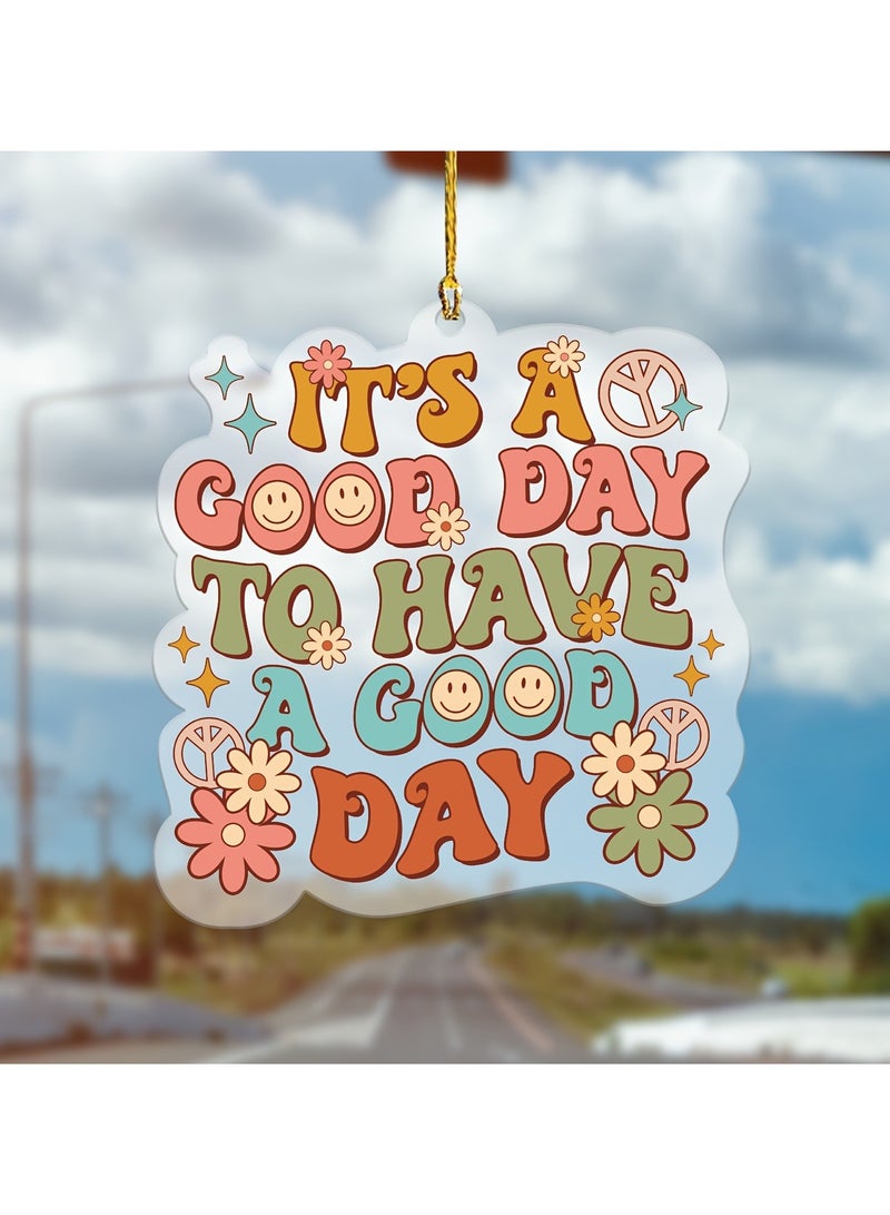 Generic 1pc Cute Text Sign 2D Flat Acrylic Pendant, Car Rearview Mirror Decorative Pendant, Bag And Key Chain Accessories  - Image 1