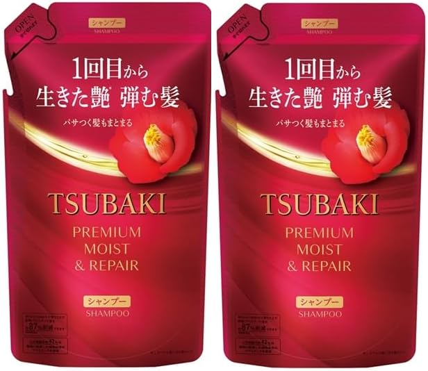 Premium Moist Repair Shampoo for Tsubaki Refill Pack 300 ml Set of 2