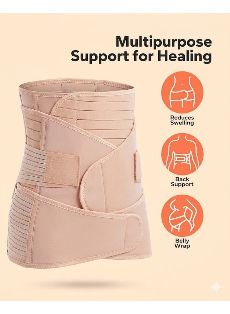 3-in-1 Postpartum Recovery Support Belt for Women, Adjustable Belly Waist and Pelvic Wrap with Comfortable Compression for Daily Support After Delivery - Image 4