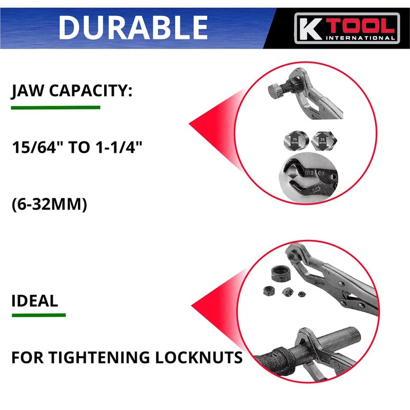 K-Tool International K Tool International 54053 Parrot Nose Adjustable Pliers, Non Slip Three Side Jaw Grip, Chrome Molybdenum Steel Construction, File Cut Gripping Surface, Heavy Duty Hand Tool - Image 4