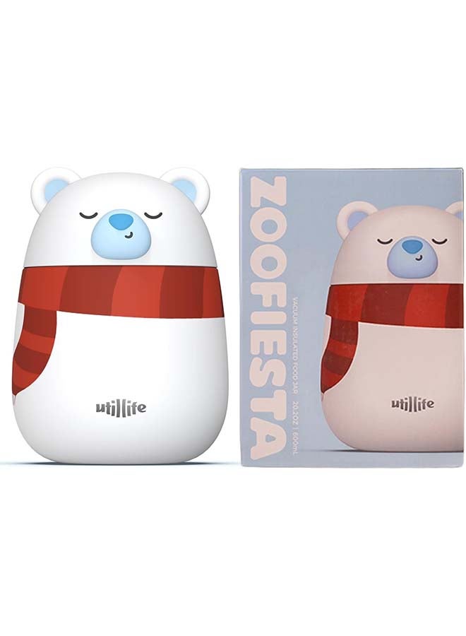 Utilife Zoofiesta Kids Insulated Food Jar - Polar Bear - Vacuum Thermos for Hot & Cold Meals - Image 1