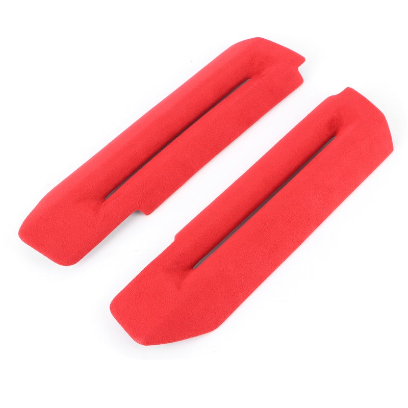 Suede Door Armrest Cover Decor Interior Panel Trim Fit for Ford Mustang 2015‑2020Bright Red - Image 2