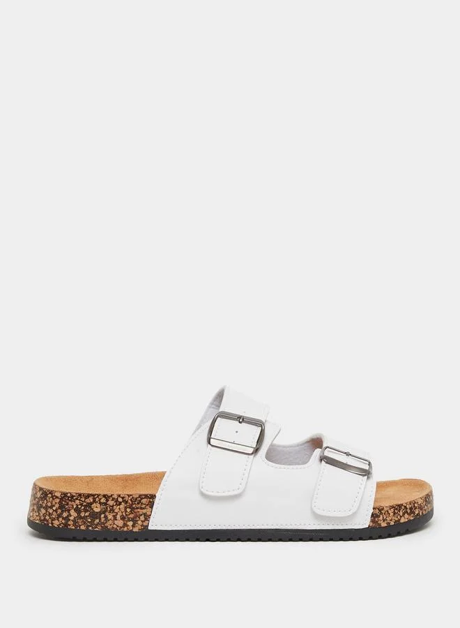Styli Styli Double Buckle Detail Slip In Sandals