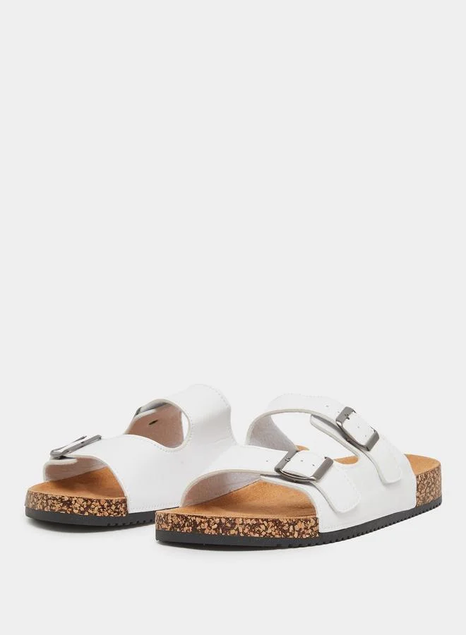Styli Styli Double Buckle Detail Slip In Sandals