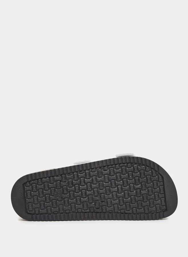 Styli Styli Double Buckle Detail Slip In Sandals