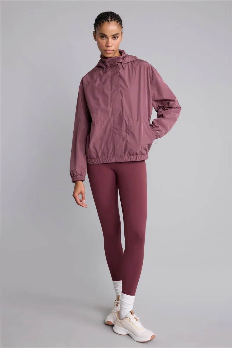 ديفاكتو Windproof Regular Fit Raglan Sleeve Hooded Raincoat