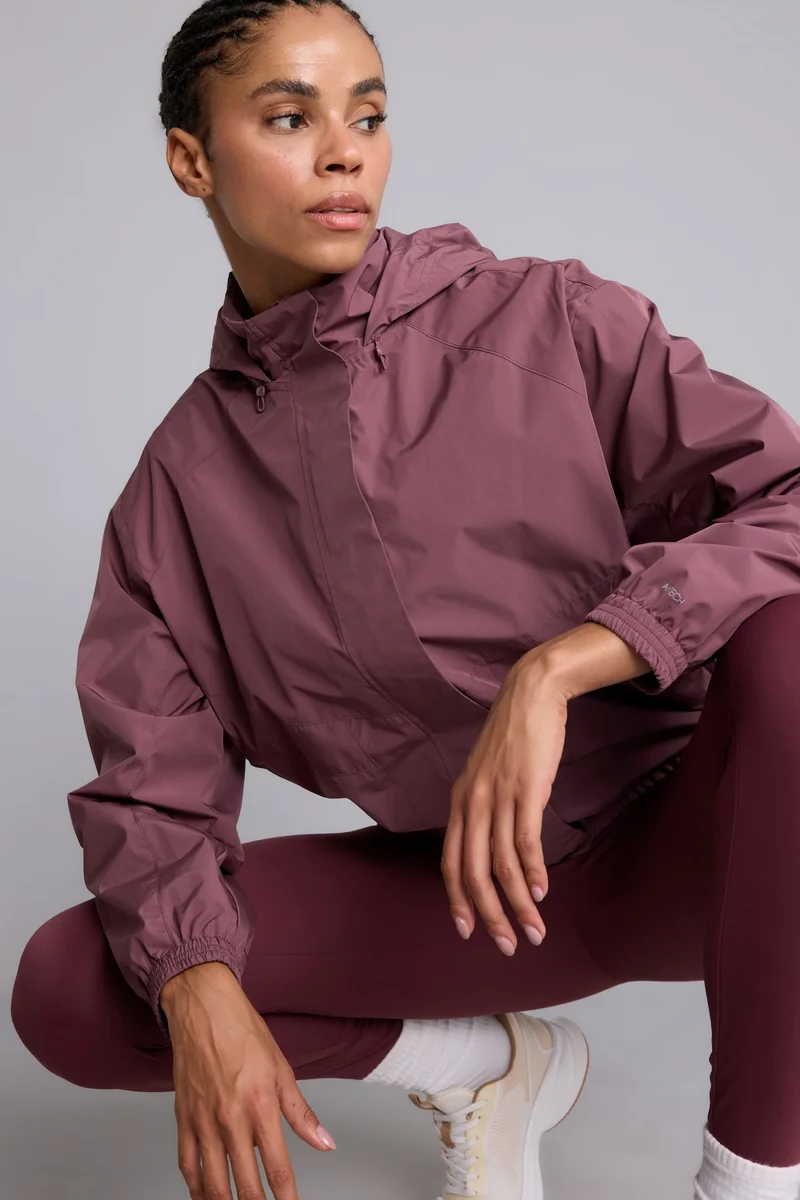 ديفاكتو Windproof Regular Fit Raglan Sleeve Hooded Raincoat