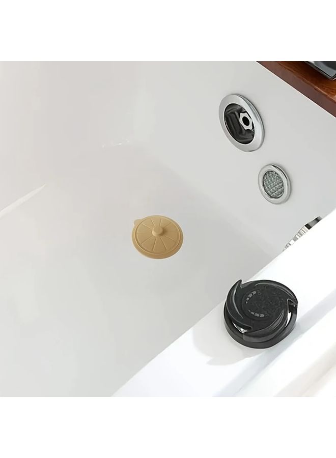 V Top Bathtub Stopper Kit 3.75 Inches Drain Stopper Beige Yellow For Bathroom Drainage Openings Kitchen Sink Odor And Insect Prevention Water Blocking - Image 5
