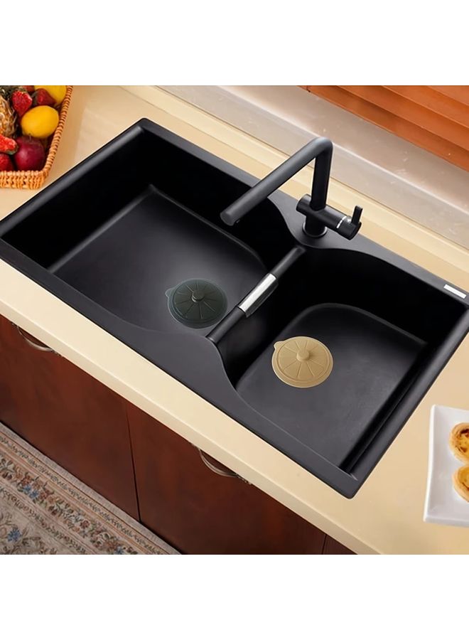 V Top Bathtub Stopper Kit 3.75 Inches Drain Stopper Beige Yellow For Bathroom Drainage Openings Kitchen Sink Odor And Insect Prevention Water Blocking - Image 4