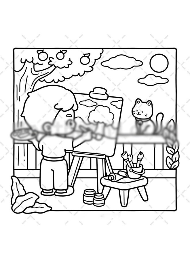 يونيك أجواء الكوخ: كتاب تلوين للبالغين والمراهقين - تصاميم سهلة لأكواخ لطيفة، وزوايا قرية، ولحظات عائلية مريحة لتخفيف التوتر (تلوين لطيف وسهل) - Image 3