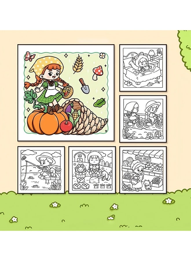 يونيك أجواء الكوخ: كتاب تلوين للبالغين والمراهقين - تصاميم سهلة لأكواخ لطيفة، وزوايا قرية، ولحظات عائلية مريحة لتخفيف التوتر (تلوين لطيف وسهل) - Image 2