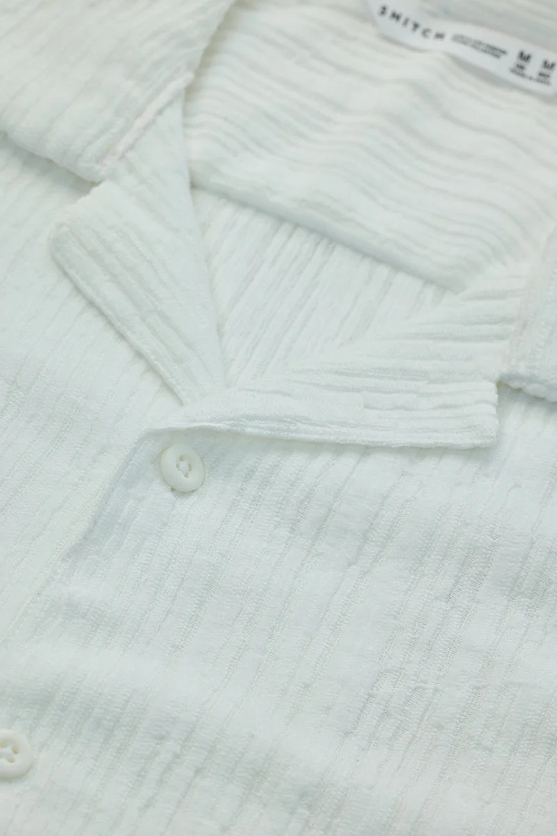 SNITCH قميص أبيض بقصة مريحة مطاطي
