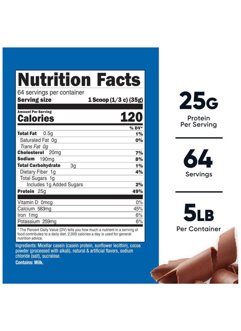 Nutricost - Casein Protein - Micellar Casein, Chocolate, 25 G Protein Per Serving, 64 Servings, 5 Lb Per Container Chocolate Naturally And Artificially Flavored Net Wt.5 Lb - Image 1
