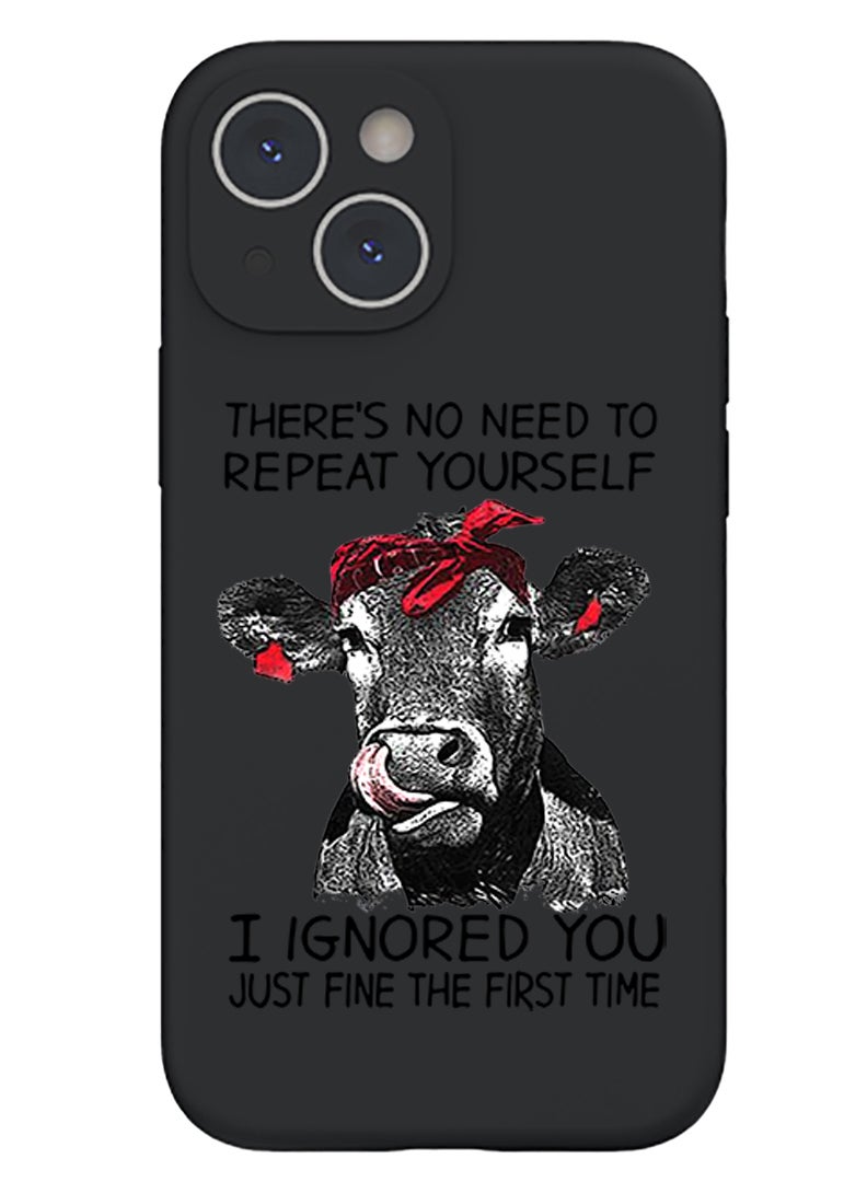 Theodor Protective Slim Fit Case Liquid Silicone Cover with Full Body Protection Anti-Scratch Shockproof Case For iPhone 14 Black  - Unique-01 - Image 1