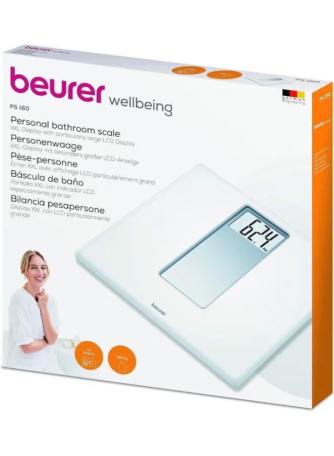 بيورير ميزان حمام شخصي من بيورر، حتى 180 كجم، أبيض - موديل PS 160 - Image 2
