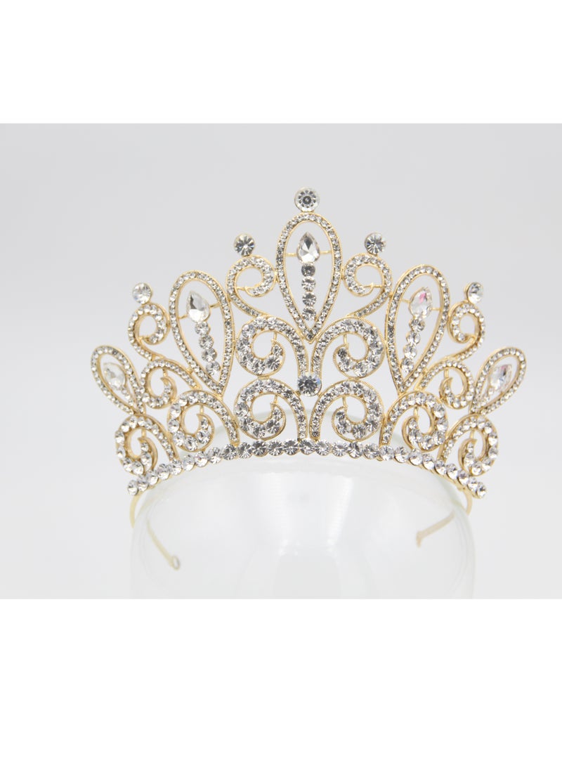 D'Daniela - Ddaniela Nayomi Colletion Collection Faux white with white stones Crown Tiara - Image 1