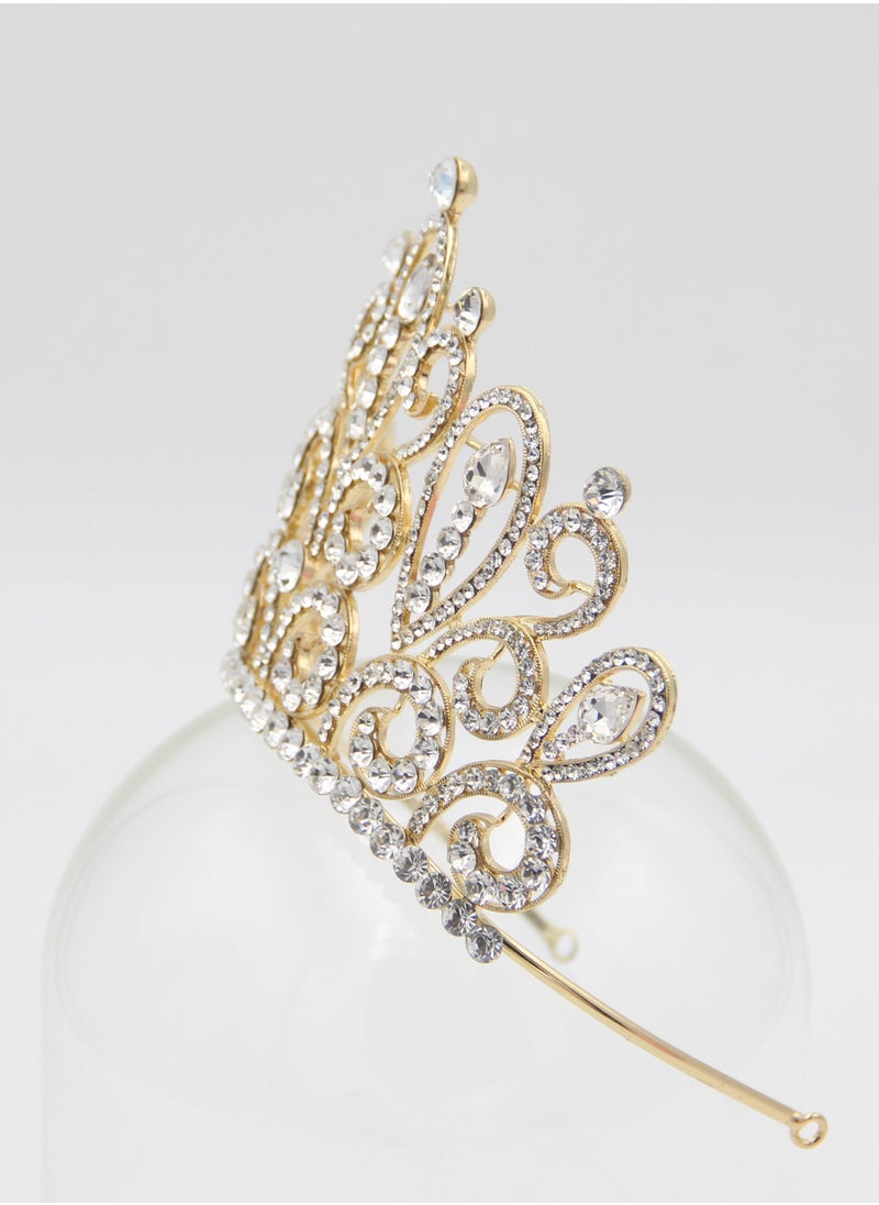D'Daniela - Ddaniela Nayomi Colletion Collection Faux white with white stones Crown Tiara - Image 1