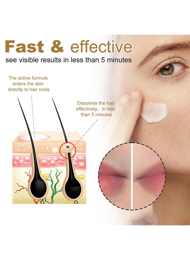 روزينو كريم إزالة شعر الوجه ، كريم إزالة الشعر للوجه ، مزيل شعر جوز الهند للشفة العليا والذقن للنساء مزيل شعر الوجه للبشرة الحساسة للجسم # جوز الهند (50 جرام) - Image 4