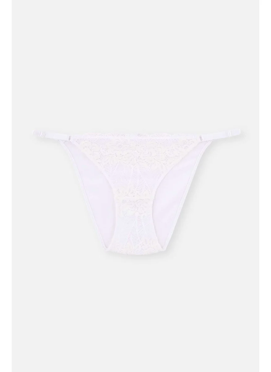 داجي Ecru Maternity Panties with Adjustable Sides and Lace
