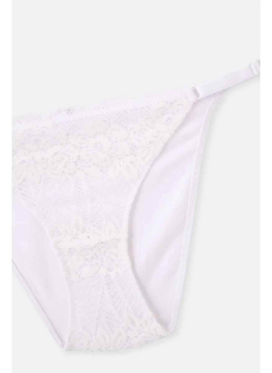 داجي Ecru Maternity Panties with Adjustable Sides and Lace