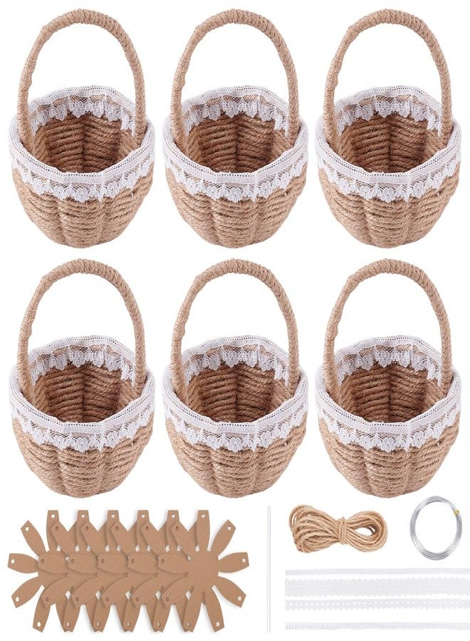 FREEBLOSS 6 Set DIY Woven Basket Making Kit for Beginners Wicker Basket Weaving Supplies Multifunctional Hand-Woven Storage Box for Easter Decor - Image 1