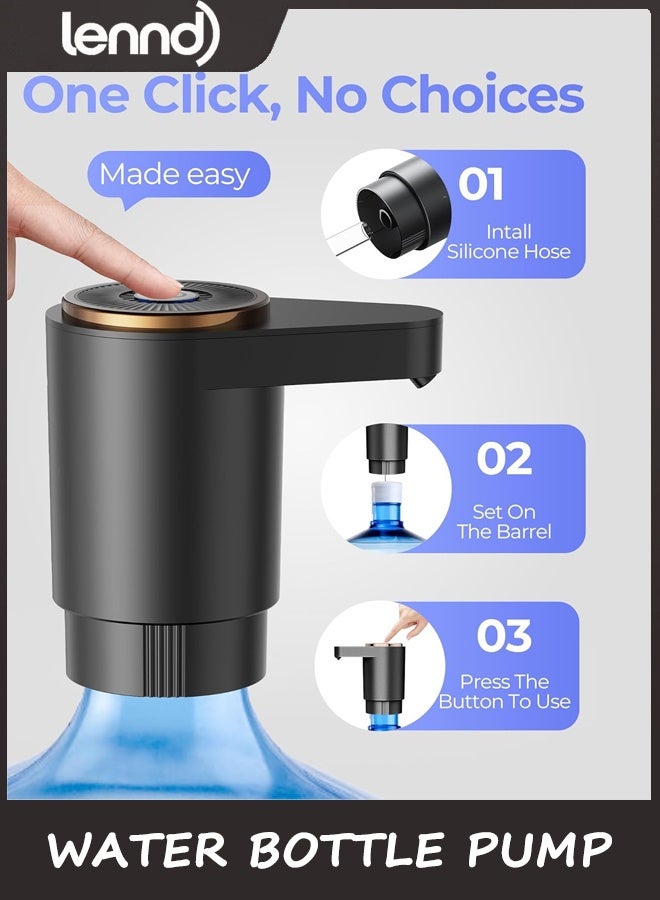 لينند مضخة زجاجة مياه، مضخة توزيع مياه كهربائية محمولة لزجاجات سعة 5 جالون - شحن USB، مفتاح تلقائي، بطارية قابلة لإعادة الشحن للتخييم في غرفة المطبخ المنزلي - Image 4