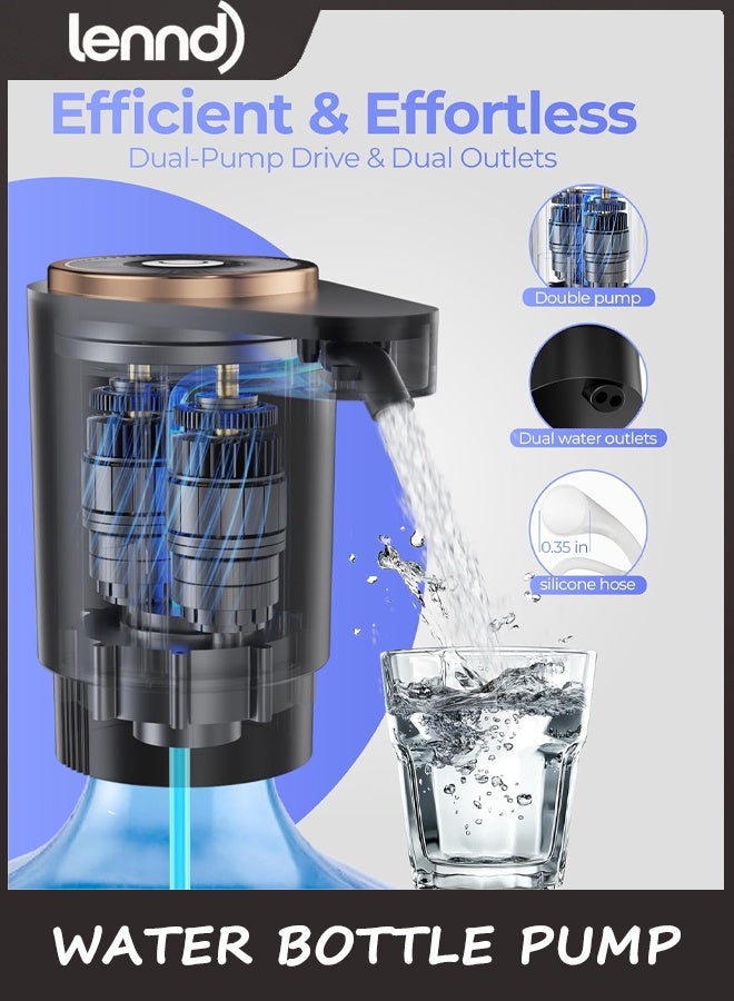 لينند مضخة زجاجة مياه، مضخة توزيع مياه كهربائية محمولة لزجاجات سعة 5 جالون - شحن USB، مفتاح تلقائي، بطارية قابلة لإعادة الشحن للتخييم في غرفة المطبخ المنزلي - Image 3