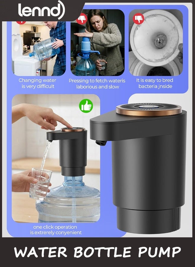 لينند مضخة زجاجة مياه، مضخة توزيع مياه كهربائية محمولة لزجاجات سعة 5 جالون - شحن USB، مفتاح تلقائي، بطارية قابلة لإعادة الشحن للتخييم في غرفة المطبخ المنزلي - Image 2