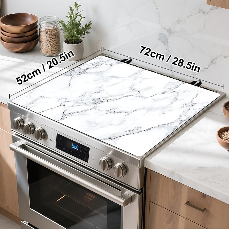 BVBOX Stove Top Cover for Home Decoration Kitchen Pad Washable Cooktop Covers Countertop Stove Protector Mat for Home Kitchen Cooktops (white, 28"x20") - Image 4