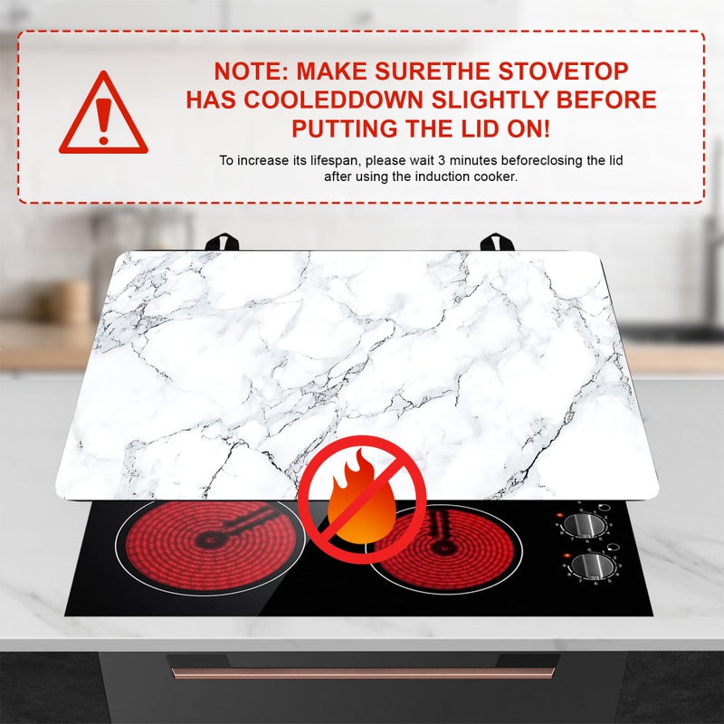 BVBOX Stove Top Cover for Home Decoration Kitchen Pad Washable Cooktop Covers Countertop Stove Protector Mat for Home Kitchen Cooktops (white, 28"x20") - Image 3