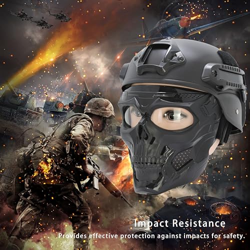 CROSSBODY Airsoft Skull Mask Full Face Tactical Masks with PC Lens，Resistant Army Fans Supplies Tactical Mask for Halloween Paintball Game Movie Props Party and Other Outdoor Activities - Image 2