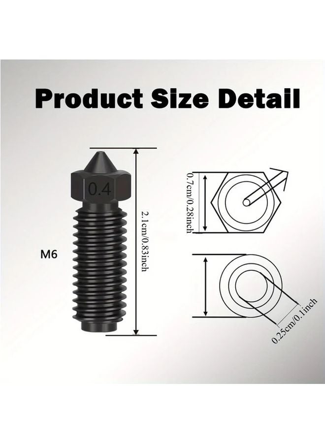 Anycubic Kobra 3 Kobra S1 Extruder Hot End Nozzle Kit Black Hardened Steel Nozzles 0 2 4 6 8Mm - Image 2