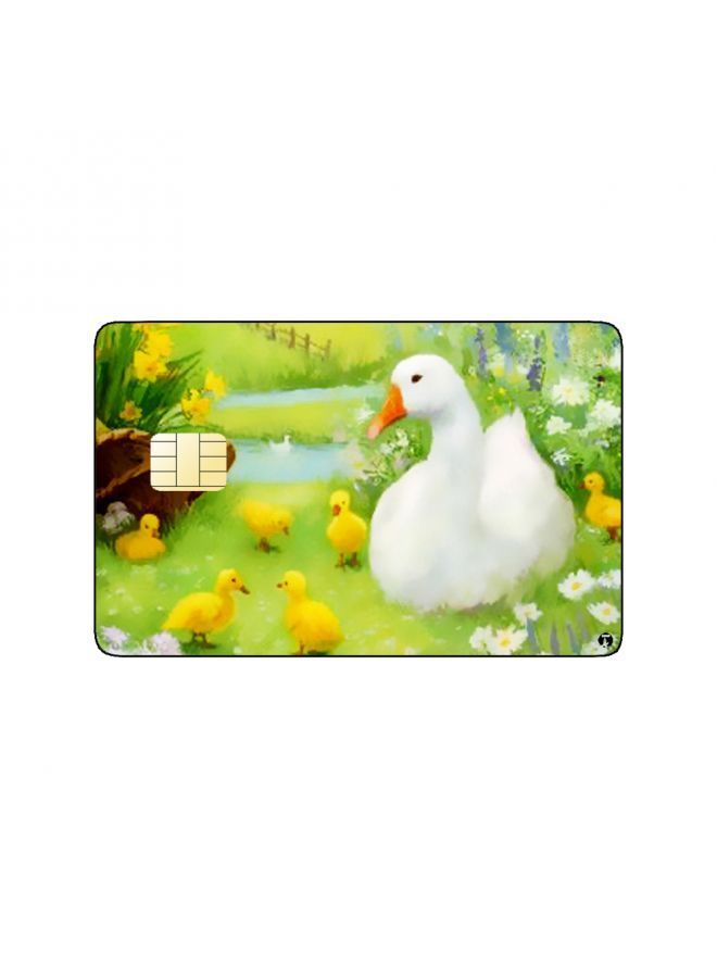 RKN PRINTED BANK CARD STICKER Cute Ducks Drawing - Image 1